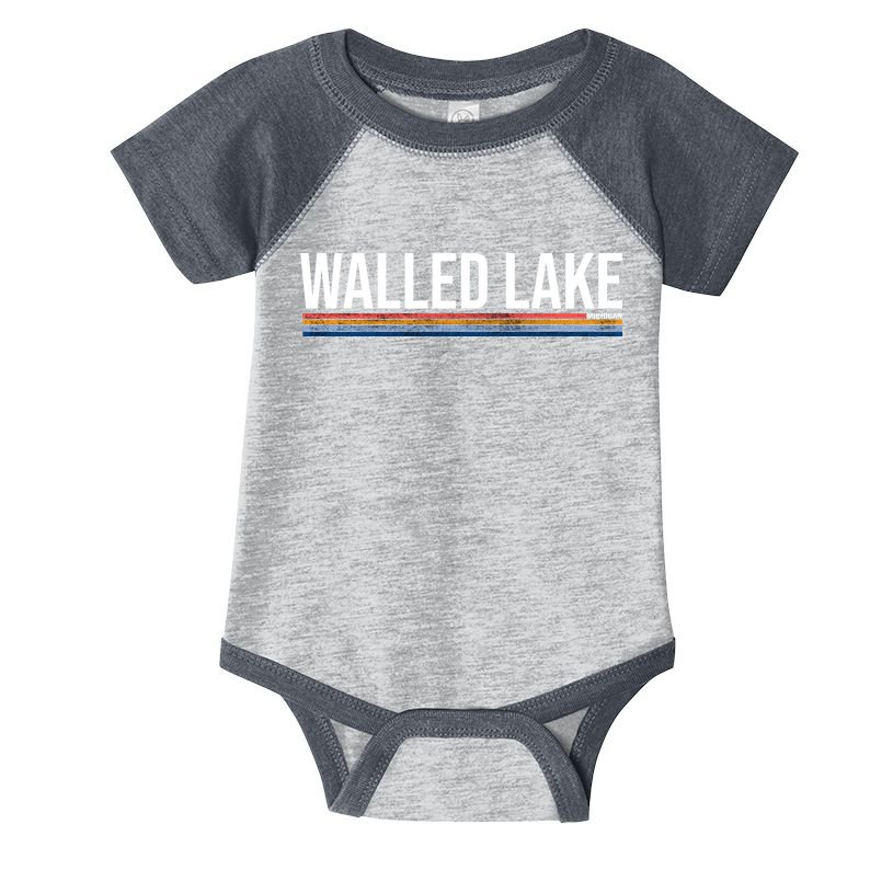 Walled Lake Michigan Retro Infant Baby Jersey Bodysuit