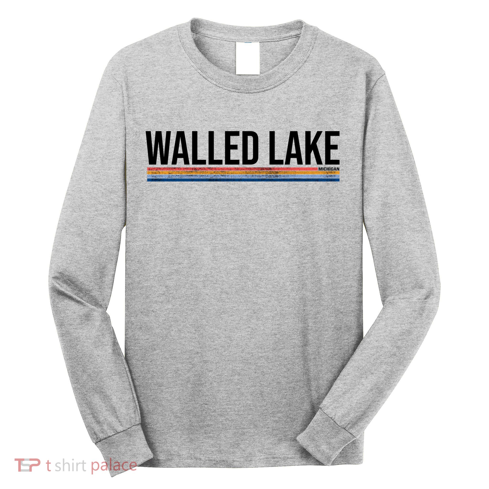 Walled Lake Michigan Retro Long Sleeve Shirt