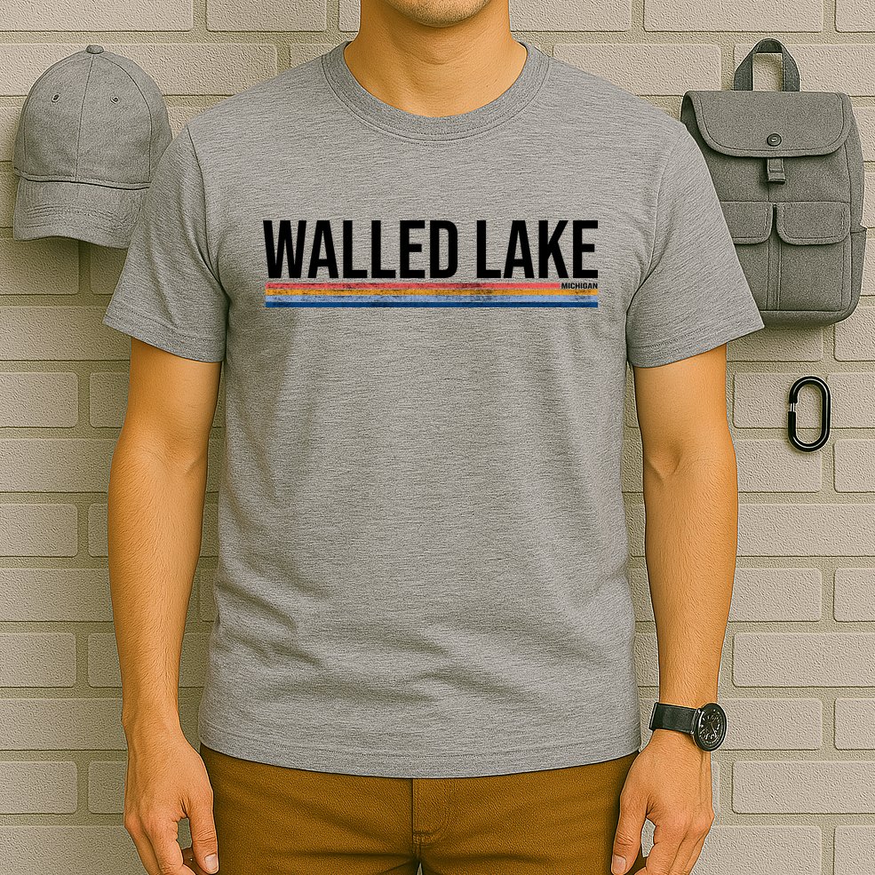 Walled Lake Michigan Retro T-Shirt