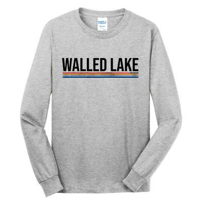 Walled Lake Michigan Retro Tall Long Sleeve T-Shirt