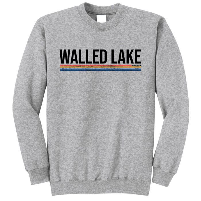 Walled Lake Michigan Retro Tall Sweatshirt