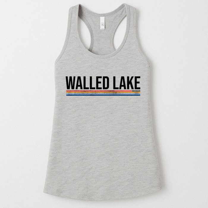 Walled Lake Michigan Retro Womens Tank Top