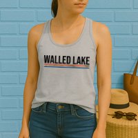 Walled Lake Michigan Retro Womens Tank Top