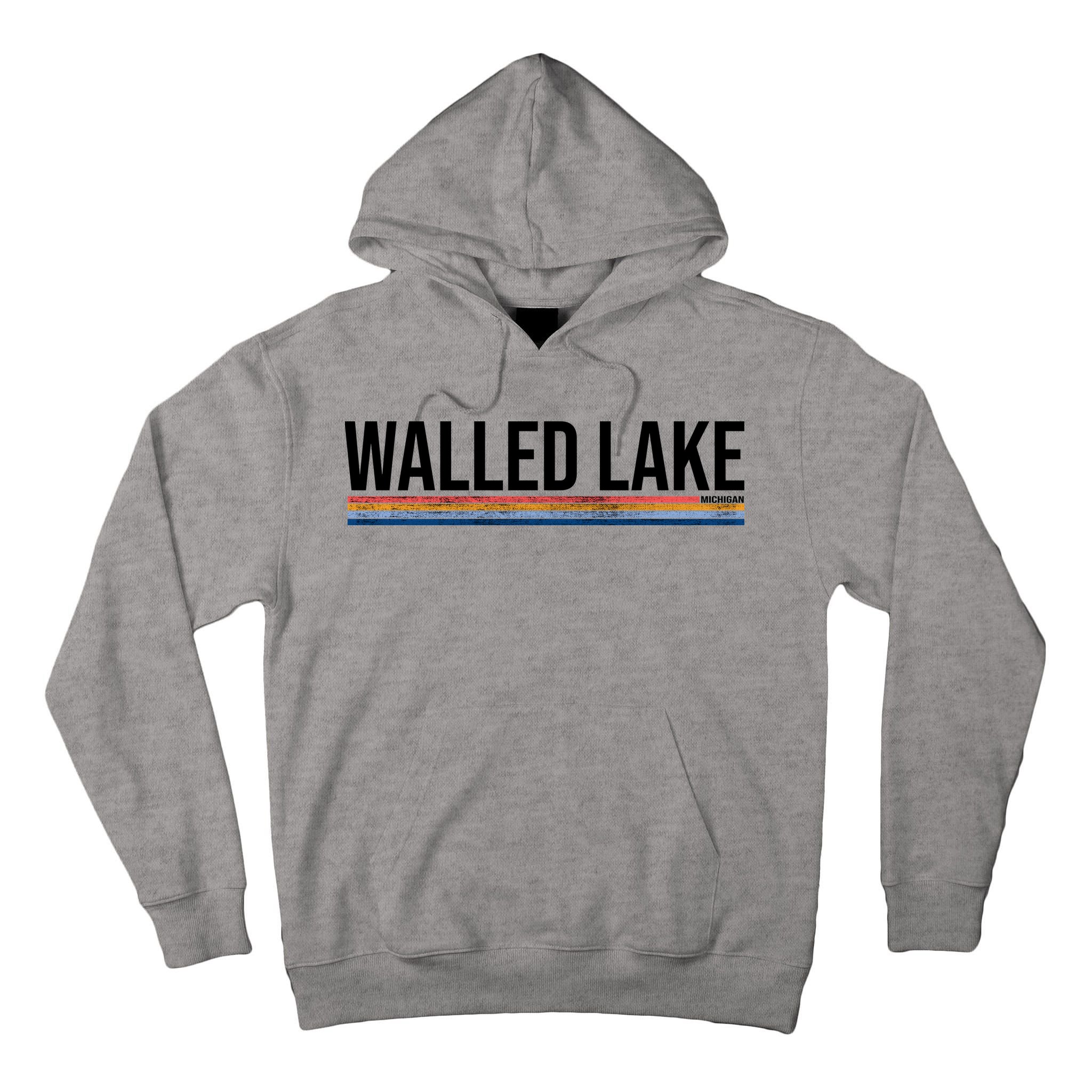 Walled Lake Michigan Retro Tall Hoodie
