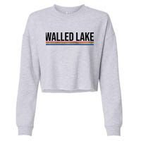 Walled Lake Michigan Retro Cropped Pullover Crew