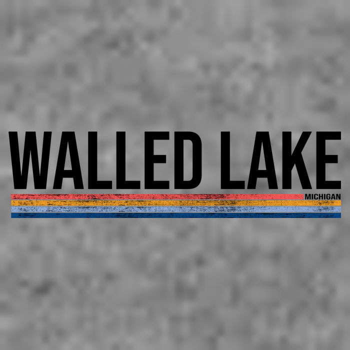 Walled Lake Michigan Retro Cropped Pullover Crew