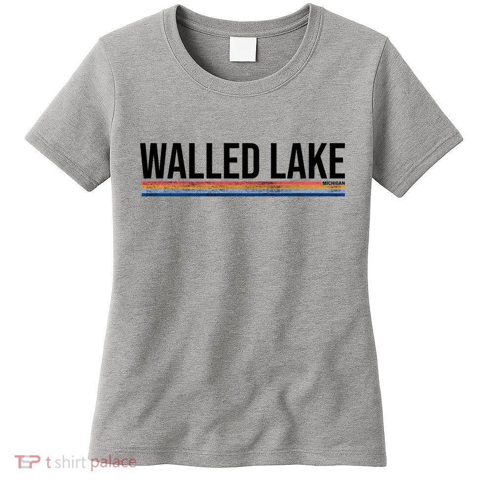 Walled Lake Michigan Retro Womens T-Shirt