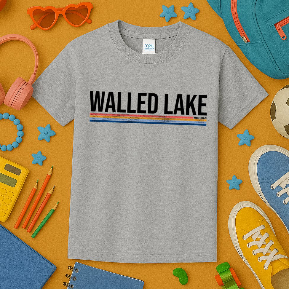 Walled Lake Michigan Retro Kids T-Shirt
