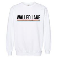 Walled Lake Michigan Retro Garment-Dyed Sweatshirt