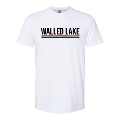 Walled Lake Michigan Retro Softstyle CVC T-Shirt