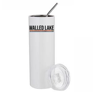 Walled Lake Michigan Retro Stainless Steel Tumbler