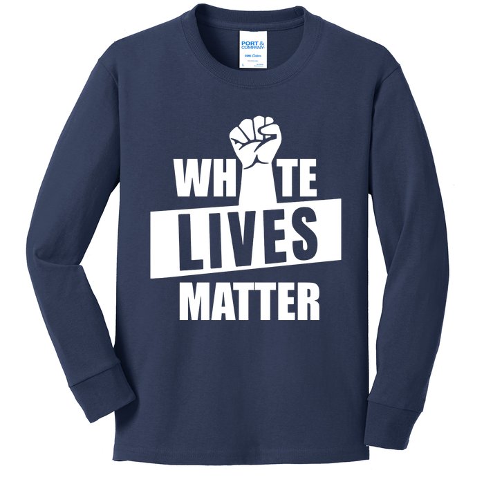 White Lives Matter Civil Rights Equality Kids Long Sleeve Shirt