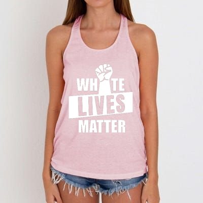 White Lives Matter Civil Rights Equality Women's Knotted Racerback Tank