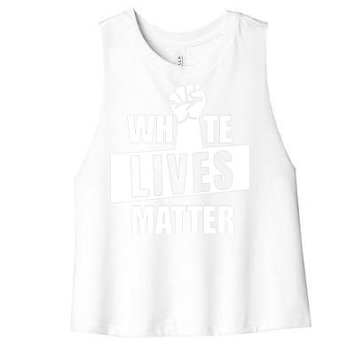 White Lives Matter Civil Rights Equality Women's Racerback Cropped Tank