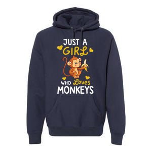 Who Loves Monkeys Shirts Cute Monkey Lover Gifts Premium Hoodie