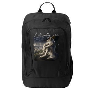 Wolf Literally Me Funny Meme City Backpack