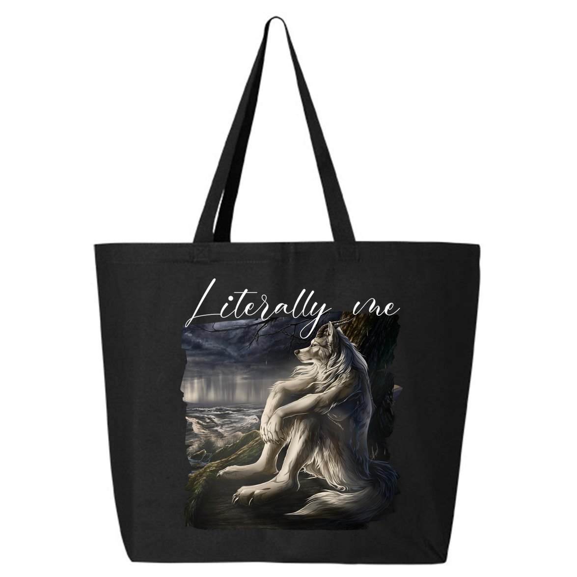 Wolf Literally Me Funny Meme 25L Jumbo Tote
