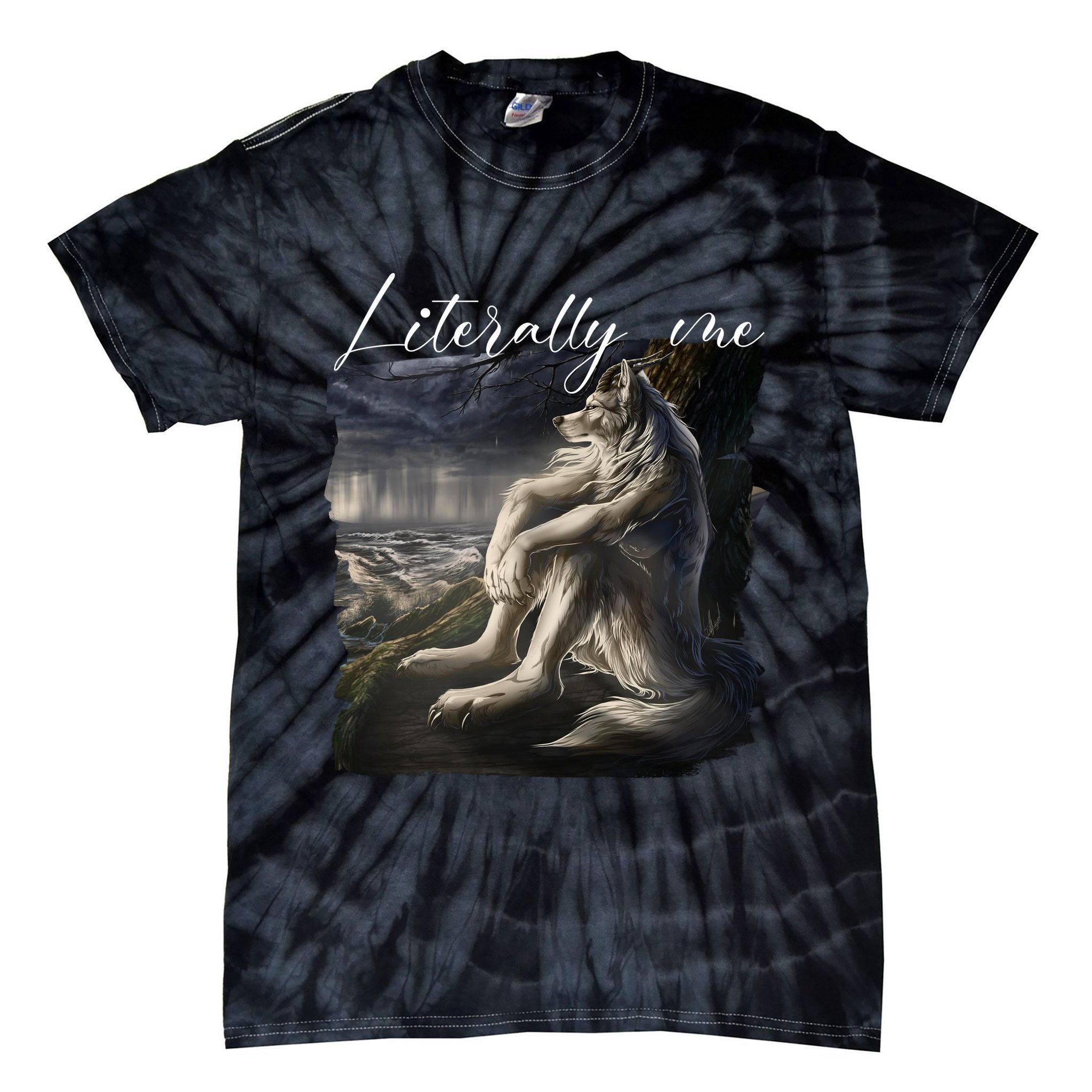 Wolf Literally Me Funny Meme Tie-Dye T-Shirt