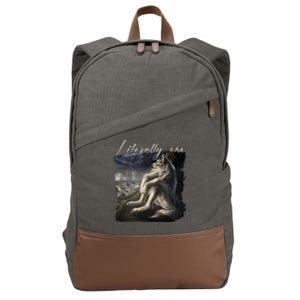 Wolf Literally Me Funny Meme Cotton Canvas Backpack