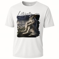Wolf Literally Me Funny Meme Cooling Performance Crew T-Shirt