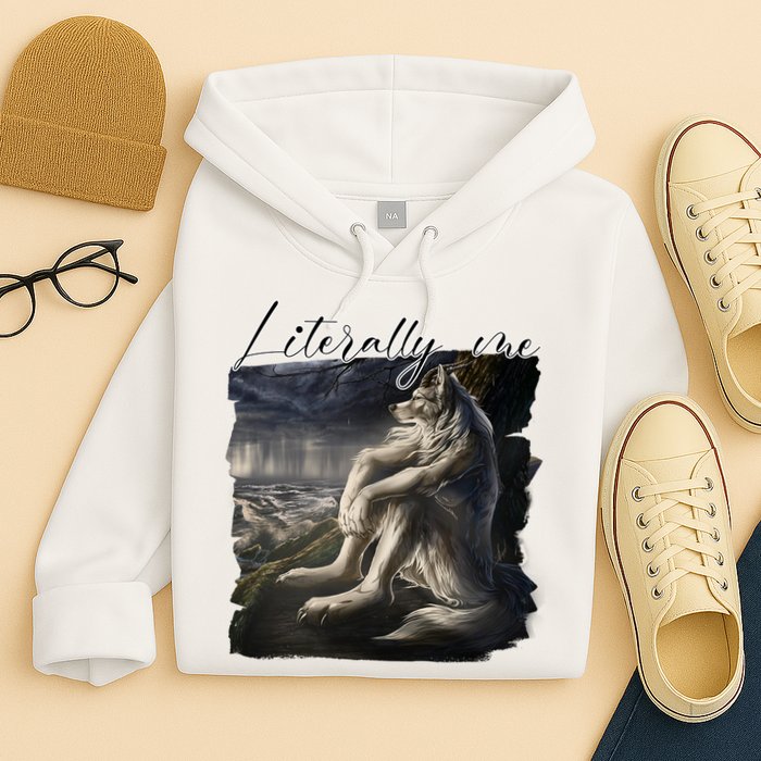 Wolf Literally Me Funny Meme Hoodie