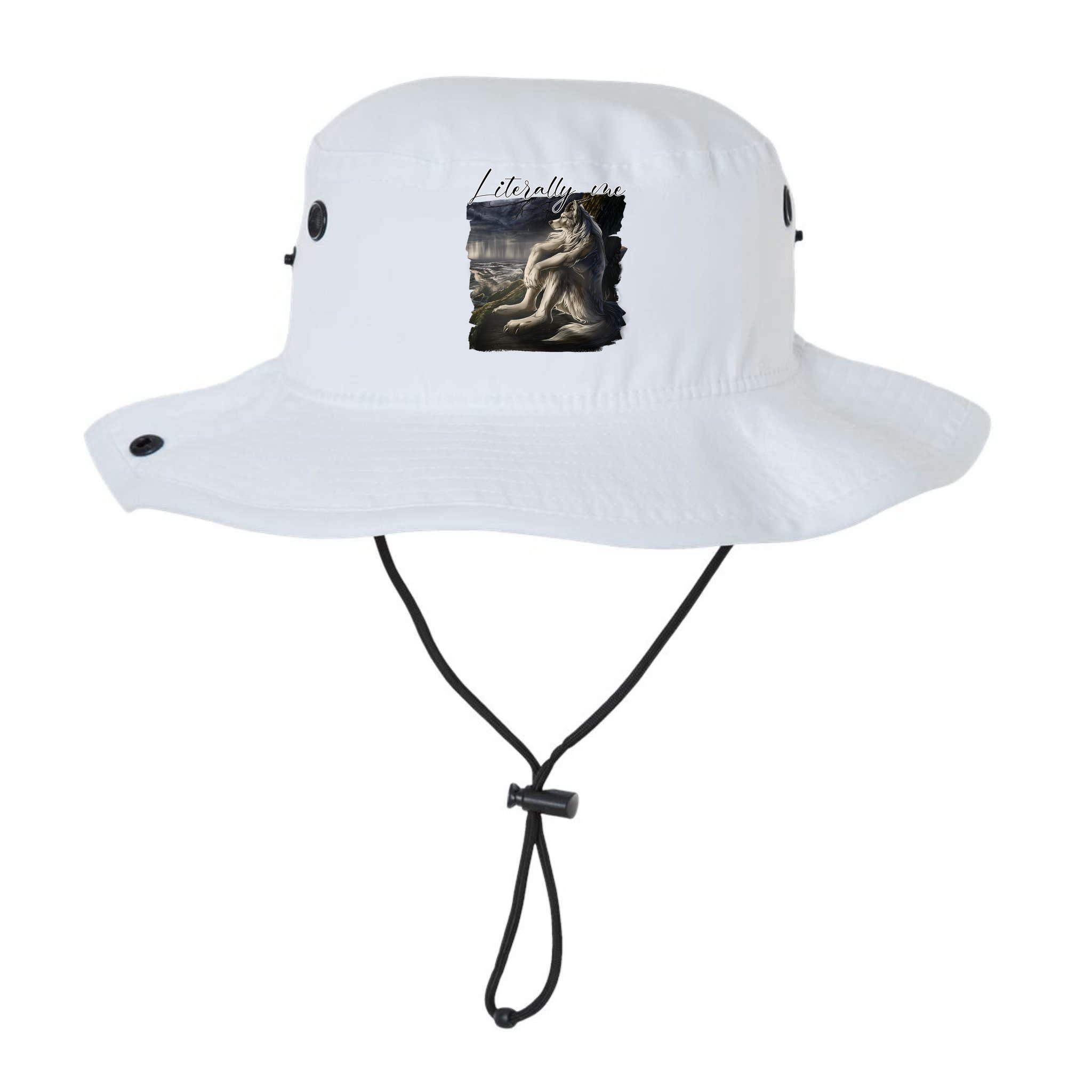 Wolf Literally Me Funny Meme Bucket Hat