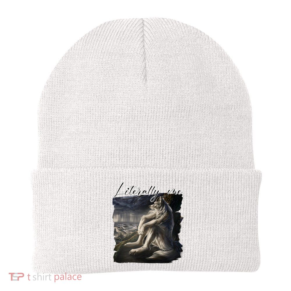 Wolf Literally Me Funny Meme Beanie