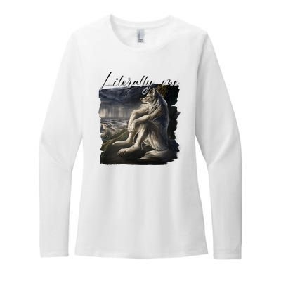 Wolf Literally Me Funny Meme Womens CVC Long Sleeve Shirt