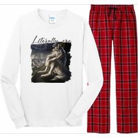 Wolf Literally Me Funny Meme Long Sleeve Pajama Set