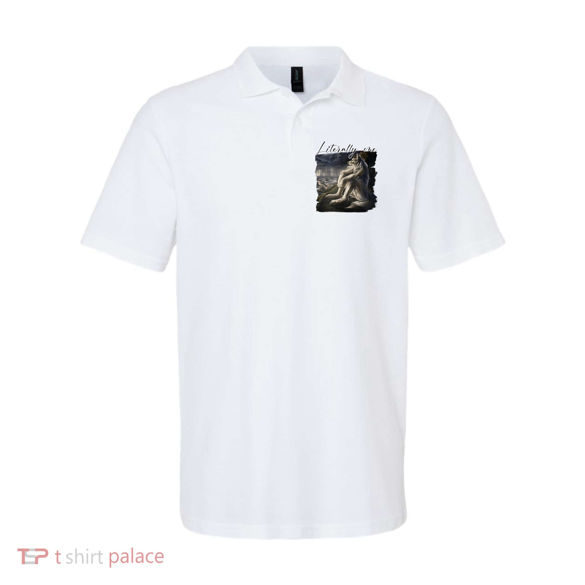 Wolf Literally Me Funny Meme Softstyle Adult Sport Polo