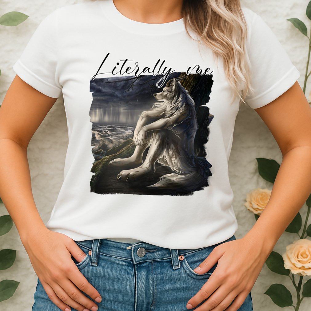 Wolf Literally Me Funny Meme Womens T-Shirt