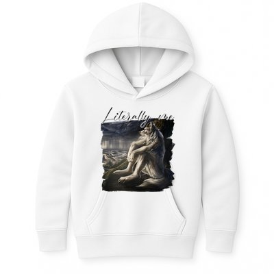 Wolf Literally Me Funny Meme Kids Hoodie