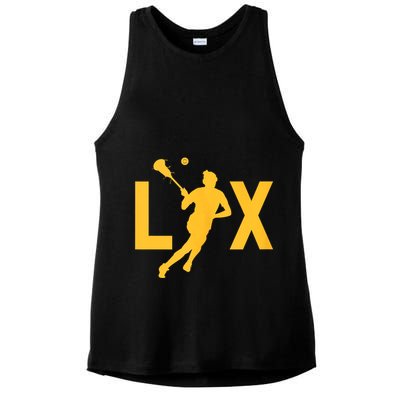 Women Lax Mom Lacrosse Player Mama Team Lacrosse Gift Ladies PosiCharge Tri-Blend Wicking Tank