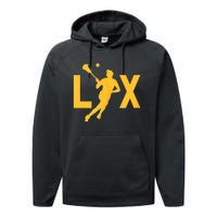 Women Lax Mom Lacrosse Player Mama Team Lacrosse Gift Performance Fleece Hoodie