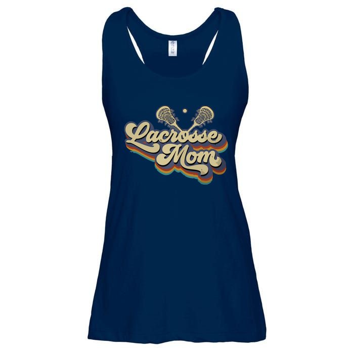 Womens Lacrosse Mom Vintage Retro Lacrosse Stick Sun Gift Ladies Essential Flowy Tank