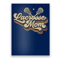 Womens Lacrosse Mom Vintage Retro Lacrosse Stick Sun Gift Poster