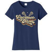 Womens Lacrosse Mom Vintage Retro Lacrosse Stick Sun Gift Women's T-Shirt