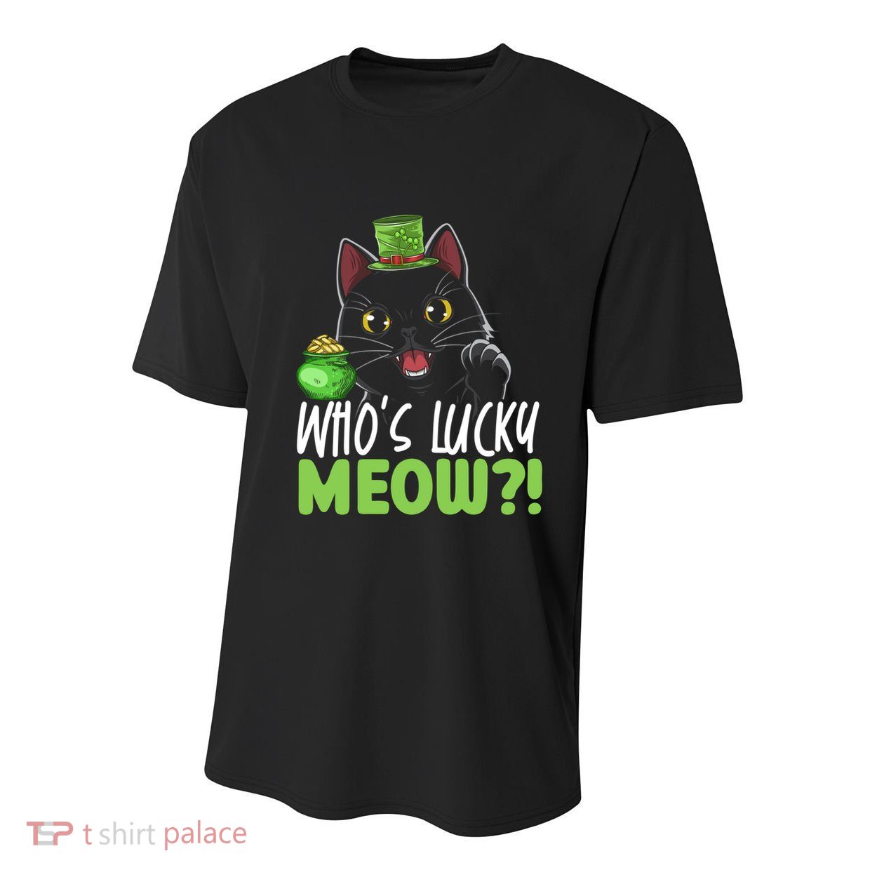 Who's Lucky Meow Irish Cat Lover Saint Patricks Day Gift Youth Performance Sprint T-Shirt