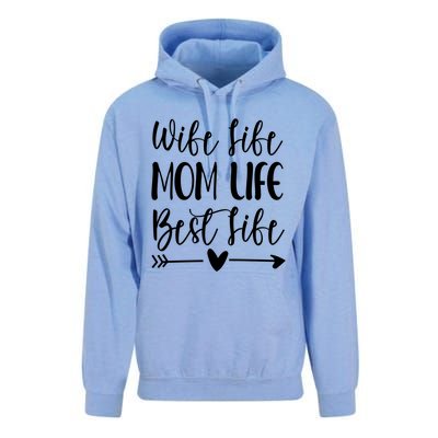 Wife Life Mom Life Best Life Great Gift Wife Mom Boss Mom Life Funny Gift Unisex Surf Hoodie