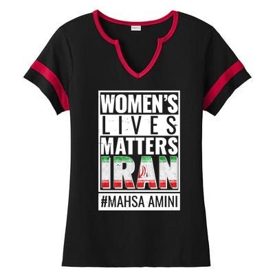 Women's Lives Matter IRAN #Mahsa Amini Ladies Halftime Notch Neck Tee