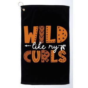 Wild Like My Curls Toddler Girls Funny Curly Hair Platinum Collection Golf Towel