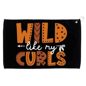 Wild Like My Curls Toddler Girls Funny Curly Hair Grommeted Golf Towel