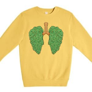 Weed Lung Marijuana Funny Premium Crewneck Sweatshirt