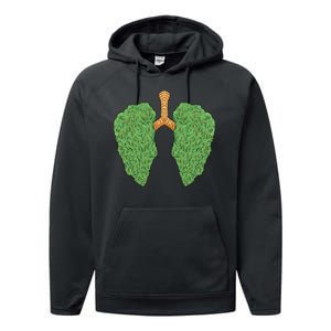 Weed Lung Marijuana Funny Performance Fleece Hoodie