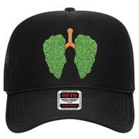 Weed Lung Marijuana Funny High Crown Mesh Back Trucker Hat