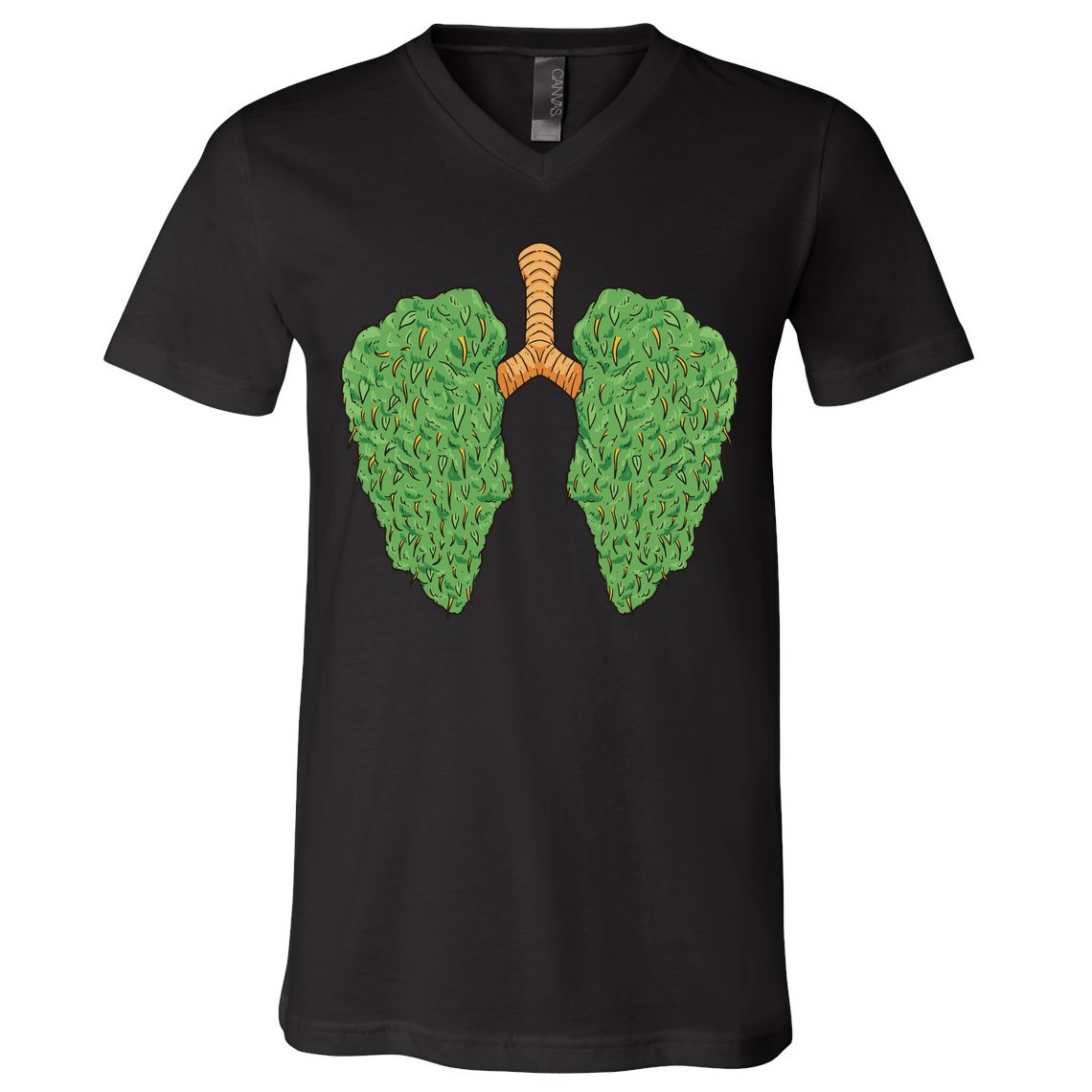 Weed Lung Marijuana Funny V-Neck T-Shirt
