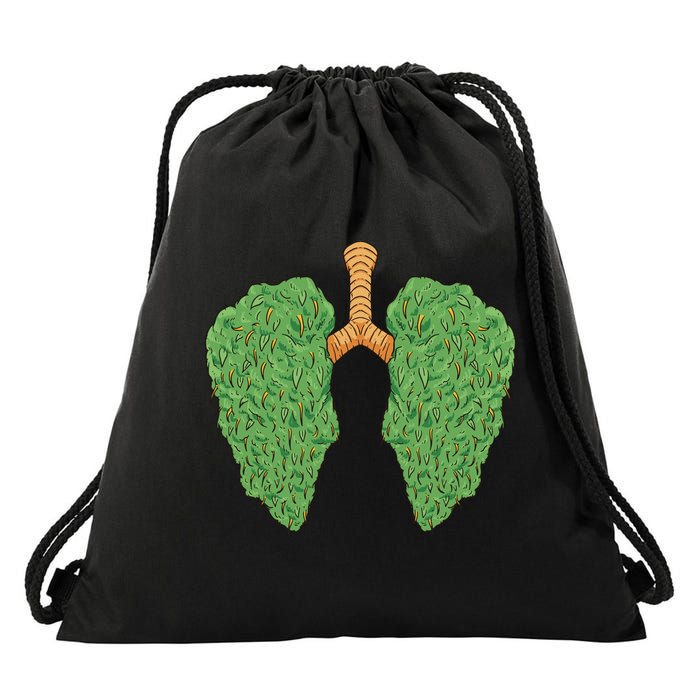 Weed Lung Marijuana Funny Drawstring Bag
