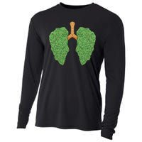 Weed Lung Marijuana Funny Cooling Performance Long Sleeve Crew