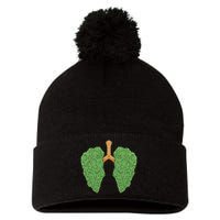 Weed Lung Marijuana Funny Pom Pom 12in Knit Beanie