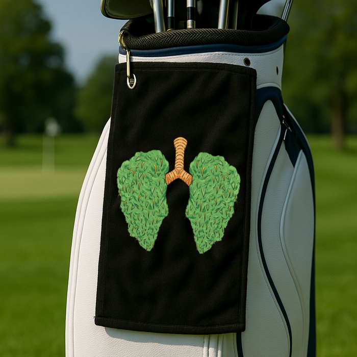 Weed Lung Marijuana Funny Golf Towel